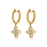 Open Flower Princess Style Diamond Hoop Earrings - Dracakis Jewellers